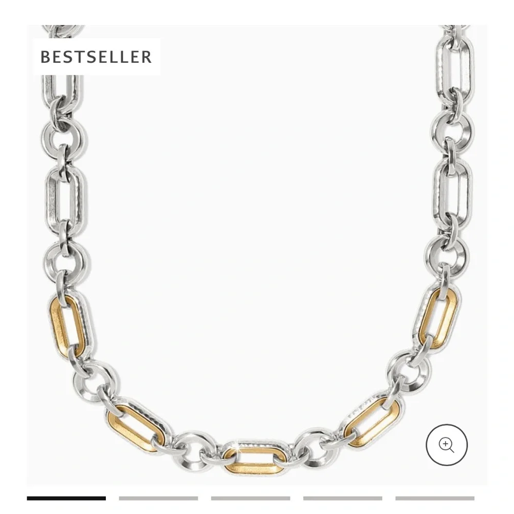 Elegant Silver and Gold-Toned Chain Necklace - Picture 2 of 2